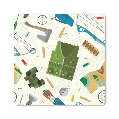 Produktbild von MuchoWow® Mauspad Mousepad Bogen - Kugeln - Patronen 20x20 cm - Mousepads - Maus Mat - Pad - Mausunterlage - Desk Mat - Bureauartikeln