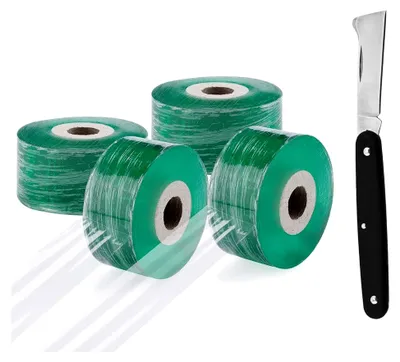 Produktbild von 4 Stück Selbstklebendes Veredelungsband Grün 3 cm x 100 m Baumwachs & Wundverschluss für Bäume