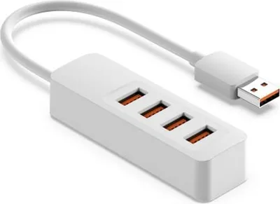 Produktbild von YHEMI USB-Adapter, USB HUB 4x USB 3.0 Ports Type A Gigabit LAN Adapter Erweiterung Hot Plug Aluminium Gehäuse Windows grau