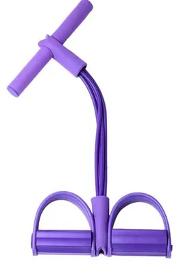 Produktbild von Elastisches Widerstandsband mit Zugseil – Lila, extra stark – für Fitness, Pilates und Yoga