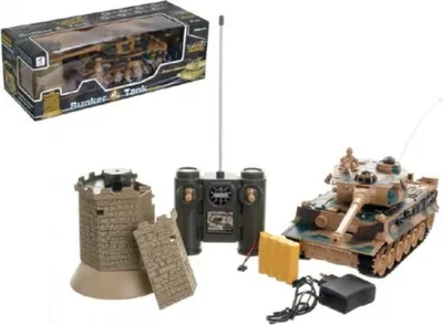 Produktbild von Tank RC 35cm+bunker na bat. plast s dobíjacím packom so zvukom sa svetlom 40MHz v krabici