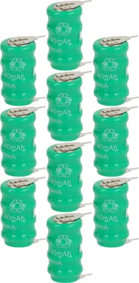 Produktbild von vhbw 10x NiMH Ersatz Knopfzellen-Akku (40 mAh, 4,8 V, NiMH)