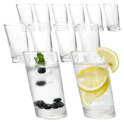 Zdjęcie produktu dla 12x szklanki do long drinków Pisa 270ml szklanka do picia koktajlu, soku, wody, gruba podstawa