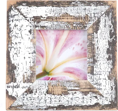 Image de Mein Landhaus cadre photo carré 20x20 cm noir blanc en vieux bois recyclé