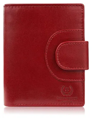 Produktbild von Paolo Peruzzi AL-05-RD Damen Portemonnaie aus genarbtem Leder, klassisch rot