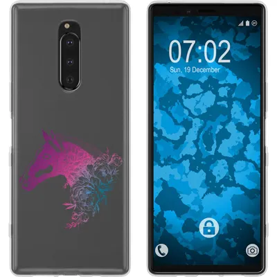 Produktbild von PhoneNatic Case kompatibel mit Sony Xperia 1 Silikon-Hülle Floral Pferd M5-6