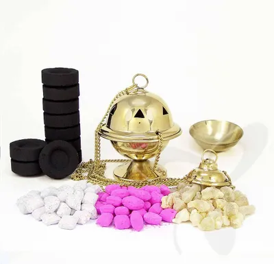 Produktbild von 2941 Weihrauchständer mit Einsatzschale Messing Handarbeit Räucherset Geschenk