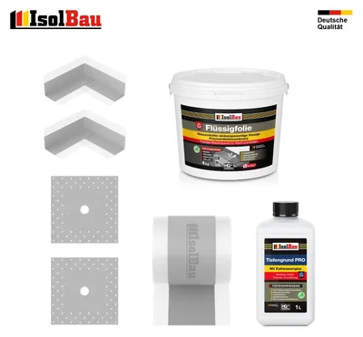 Dichtset Flüssigfolie 4kg Bad Dichtband Dichtfolie Tiefengrund Dichtecke Dusche