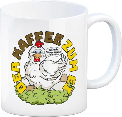 Produktbild von Der Kaffee zum Ei Kaffeebecher Huhn