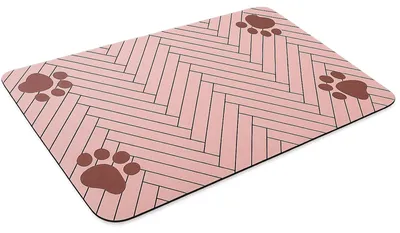 Zdjęcie produktu dla Mata podkładka pod miskę dla psa kota 30x40 cm wodoodporna antypoślizgowa silikonowa różowa