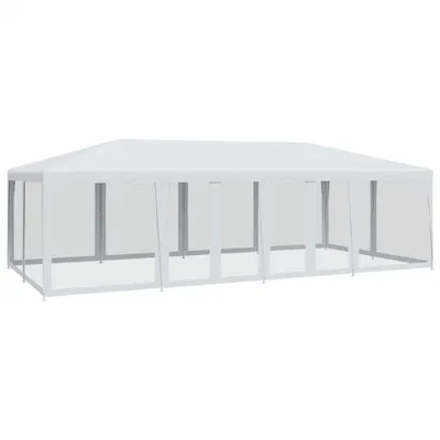 Obrázok produktu pre vidaXL Párty stan s 12 bočnými sieťovanými panelmi biely 8x4 m HDPE