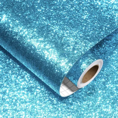 Productafbeelding van Glitter Behang Muursticker Lichtblauw 40 x 900 cm