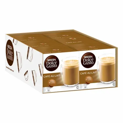 Productafbeelding van Nescafé Dolce Gusto Café au lait, koffie, melkkoffie, koffiekapsules, verpakking van 6, 6 x 16 capsules