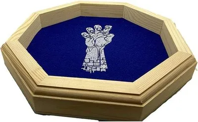 Produktbild von Famanu Dice Tray Deluxe Holz 12 Zoll mit Doppelfunktion für RPG und Brettspiele - achthoekig mit Ghoul-Motiv