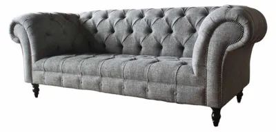 Produktbild von Chesterfield Couch Sofa Polster 3 Sitzer Couchen Sitz Sofas Grau Neu