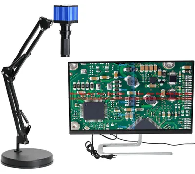 Obrázek produktu pro HAYEAR 51MP HDMI USB průmyslová mikroskopická kamera 1080P/2K se zoomovým objektivem 120X, velký zorný úhel pro pájení a opravy desek plošných spojů
