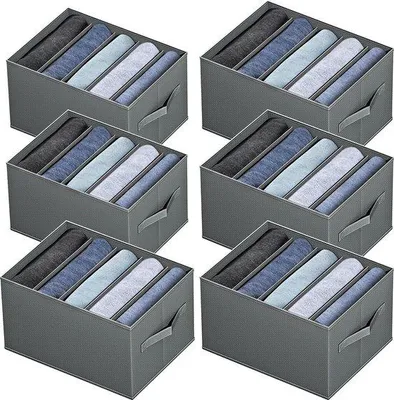 Produktbild von Famanu Kleiderschrankorganizer Set von 6 - Faltbare Aufbewahrungsbox mit 5 Fächern