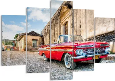 Produktbild von Bild auf Leinwand - Leinwandbild - Auto Klassiker Kuba Chevrolet - 150x100cm - Wand Bild - Wanddeko - Leinwanddruck - Bilder - Kunstdruck - Leinwand bilder - Wandkunst - EA150x100-0506