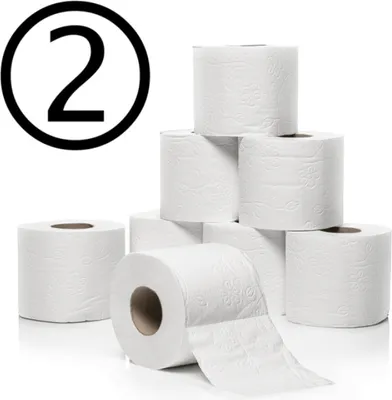 Produktbild von Toilettenpapier, 2-lg, Hausmarke, 64 Rollen