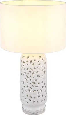 Produktbild von LED Tischleuchte, Keramik weiß, Textil, H 71 cm