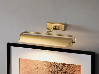 Produktbild von LED Bilderleuchte in Altmessing zum Bilder beleuchten, Spiegelleuchte B: 44,5cm