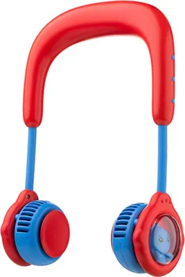 Zdjęcie produktu dla TechKidz, wentylator na szyję dla dzieci, model AirSpace, niebieski/czerwony
