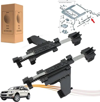 Produktbild von Schiebedach Kabelführung kompatibel für VW Golf 4 Bora Passat Jetta Touareg | Hinten Links Rechts | 2x Schienen | OE 5M0877481A 5M0877482A | Metall | Neu