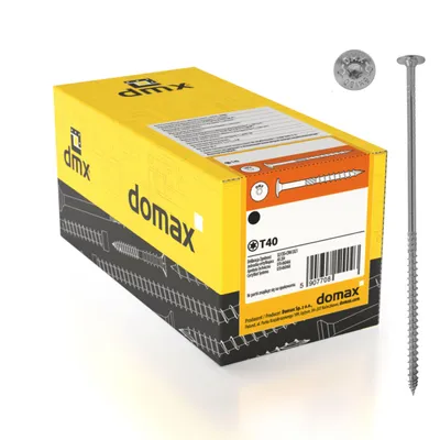 Produktbild von DMX - Tellerkopfschrauben 5x100 - Konstruktionsschrauben - Holzschrauben Set - Spanplattenschrauben - Schrauben set - 100 Stück - Flachkopfschrauben