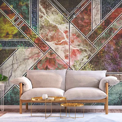 Produktbild von Vlies Fototapete Abstrakt 400x280 cm Tapeten Wandtapete XXL Buntglas Mosaik bunt geometrische Muster n-A-10009-a-a