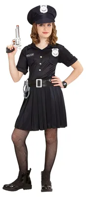Produktbild von Polizistin Kostüm für Mädchen | Kleid und Mütze Größe: 164