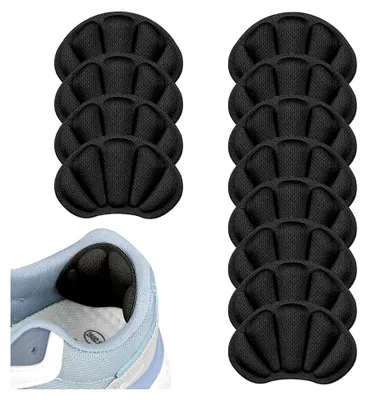Produktbild von 6 Paar Fersenschutz für Schuhe, selbstklebende Fersenpolster, zuschneidbare Heel Pads zur Blasenprävention und für bequemen Halt (Schwarz)