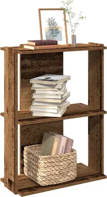 Zdjęcie produktu dla Maison Exclusive – regał na książki, 3 półki, wygląd starego drewna, 60 x 30 x 80 cm, materiał drewnopochodny