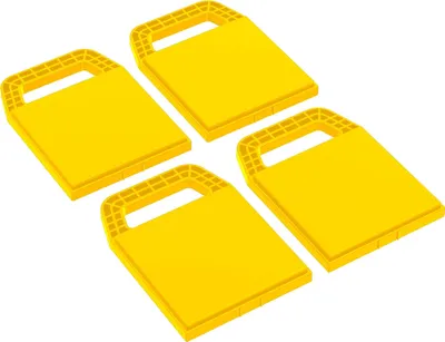 Produktbild von Wiltec Unterlegplatten 4er Set, Stützplatten aus HDPE mit Tragegriff und Fixierband, Kunststoff Unterleger 23,2 x 17 x 2 cm, Abstützplatten für Wohnwagen, Wohnmobil, Wagenheber
