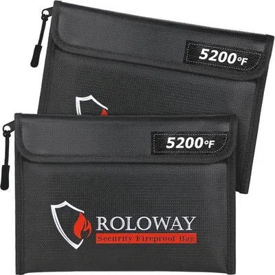 Productafbeelding van Brandwerende Tas 2-Pack - Warmte-Isolerend en Vuurvast Voor Geld en Documenten