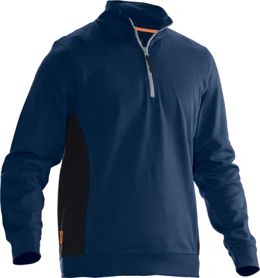Produktbild von Jobman - Sweatshirt mit halbem Reißverschluss für Herren BC5243 (S) (Marineblau/Schwarz)