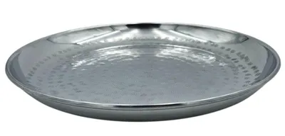Produktbild von Dekoteller Dekoschale silber Metallschale Hammerschlag Unikat Kerzentablett Kerzenschale