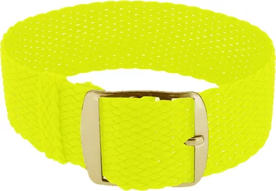 Produktbild von Minott Uhrenarmband neongelb Perlon geflochten Dornschließe | 20mm, Stegbreite:20mm, Schließe:Gelbgolden