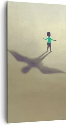 Produktbild von Bild auf Leinwand - Leinwandbild - Einteilig - Kind Symbol Vogel - 55x100cm - Wand Bild - Wanddeko - Wandbilder - Leinwanddruck - Bilder - Wanddekoration - Leinwand bilder - Wandbild - PA55x100-4765
