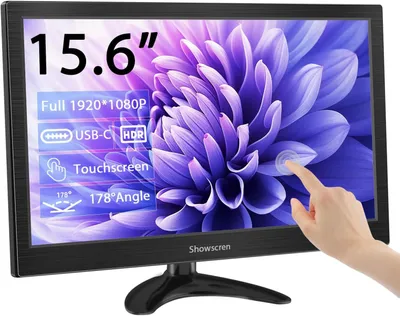 Obrázek produktu pro Dotykový monitor, 15,6 palců, přenosný displej pro počítač, rozlišení 1080p, technologie IPS, 10-bodový dotyk, HDR, reproduktory