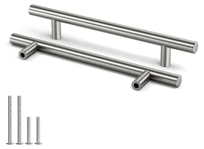 Produktbild von 15 Stück Griffe für Küchenschränke 128 mm Lochabstand Edelstahl, Möbelgriffe Türgriffe Küche Stangengriff