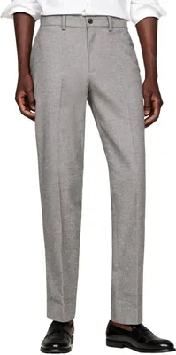 Immagine prodotto di Pantaloni da abito da uomo Tommy Hilfiger DC Denton, tessuto effetto spazzolato, colore grigio (grigio medio)