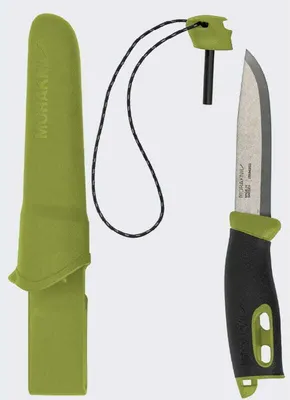 Produktbild von Morakniv Companion Spark, Camper/scout, Absetzpunkt, Edelstahl, Grün, 1 Werkzeug, 22,3 cm