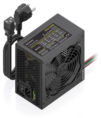 Produktbild von AISENS ASPC-500ATX-PSEBK, 500 W, 220 V, 50/60 Hz, 2.5 - 5 A, 28 A, 21 A