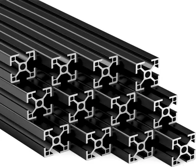 Produktbild von KLAK 30 - Aluprofil 12 Stück 30x30mm 2m System-, Montage-, Konstruktionsprofil Nut 8 schwarz