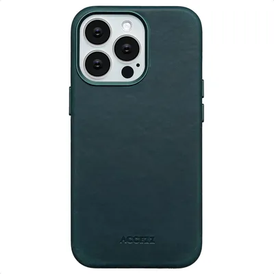 Immagine prodotto di Accezz Cover posteriore in pelle vintage Magsafe per iPhone 13 Pro - Verde fumo