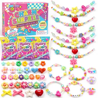 Perlen zum Auffädeln, DIY-Schmuck-Set, Blindbox, 12 Teile