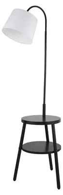 Produktbild von Stehlampe, mit Ablage, schwarz, Textil weiß, H 166 cm