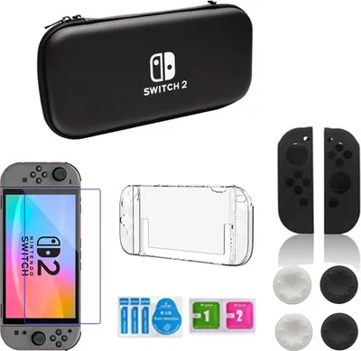 Zdjęcie produktu dla INF Zestaw Switch2 Czarny: Etui Ochronne i Zestaw Akcesoriów