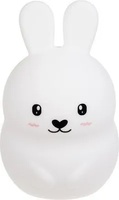 A white bunny-shaped night light.