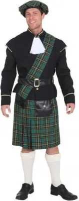 Produktbild von O7213-50-52 grün-schwarz Herren Schotte Schotten-Highlander Kostüm Gr.50-52
